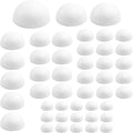Craft Half Foam Balls 45 Pack 6 Sizes(1-2.75 Inches) White Polystyrene Half Round Balls Smooth Foam Balls Half Round for Arts and Crafts, DIY Craft for Home and Supplies School Craft Project