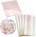 Cinvo 160 Sheets Rainbow Cellophane Sheets, 7.5x7.5 Inch Cellophane Wrap Paper, Cello Paper for Baking, Crafts, Party Favors, Candy Wrapping Plastic Sheets