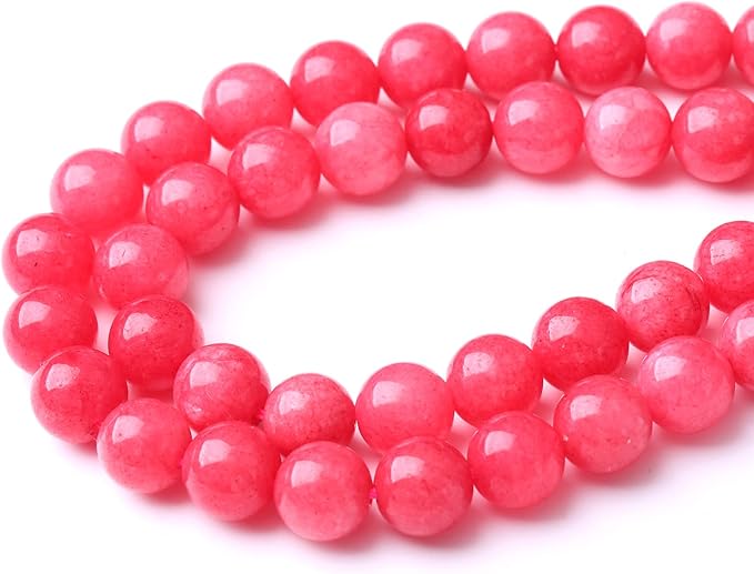 45PCS 8MM Natural Red Rhodonite Jade Stone Beads Round Loose Stone Beads for Jewelry Making DIY Energy Stone Healing Power Bracelet 15"