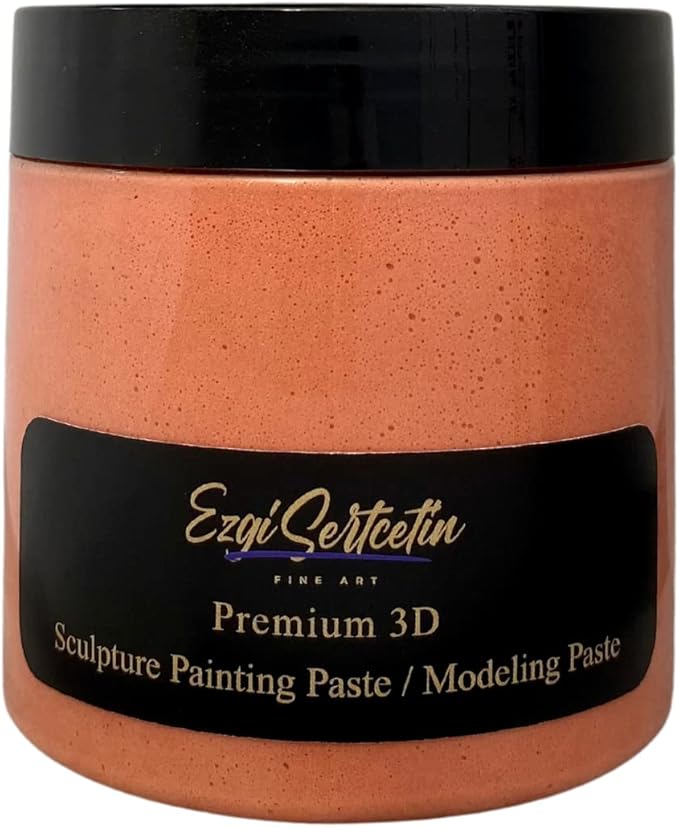 3D Sculpture Painting Paste|Texture Paste|Decorative Plaster|Ready to Use|Unique Metallic Pearl and Neon Colors|Ideal for Artwork|Stencil|Flowers|Texture and Art Relief|6 oz (Coral)