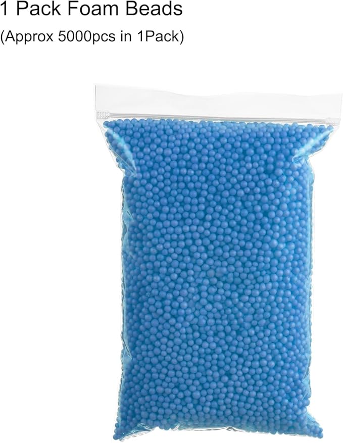 MECCANIXITY Foam Beads Foam Balls 4-6mm for Wedding and Party Decorations, Tiny Packing Balls, Arts DIY Crafts Supplies (Lake Blue,1 Pack Approx 5000pcs)