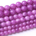 90PCS 4MM Natural Purple Jade Beads Round Loose Stone Beads for Jewelry Making DIY Energy Stone Healing Power Bracelet 15"