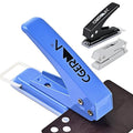 Single Hole Puncher, 3 Pack ，1/4" Hole, 50% Labor Savings, Heavy Duty Metal Punch, 15 Sheet Capacity, for ID Cards, Chipboard, Art Project, Crafts Easy Punching
