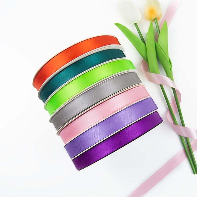 5/8 Inch 100 Yards Satin Ribbon Light Purple, Solid Color Fabric Ribbon for Gift Wrapping, Wedding, Polyester Gift Ribbon for Birthday Party Decoration, Craft, Hair, Floral, Sewing