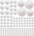 129 Pack Craft Foam Balls, 7 Sizes Including 1-4 Inches, White Polystyrene Smooth Round Balls, Foam Balls for Arts and Crafts, DIY Craft for Home, Supplies School Craft Project and Holiday Party