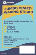 120 Piece Large Jumbo Wooden Craft Sticks (6" x 3/4"), Premium Natural Organic Wood for Waxing, Craft Project, Tongue Depressor, Popsicle, Ice Cream Stick,Woodcraft, Paint Stirrer, Art - Apremont
