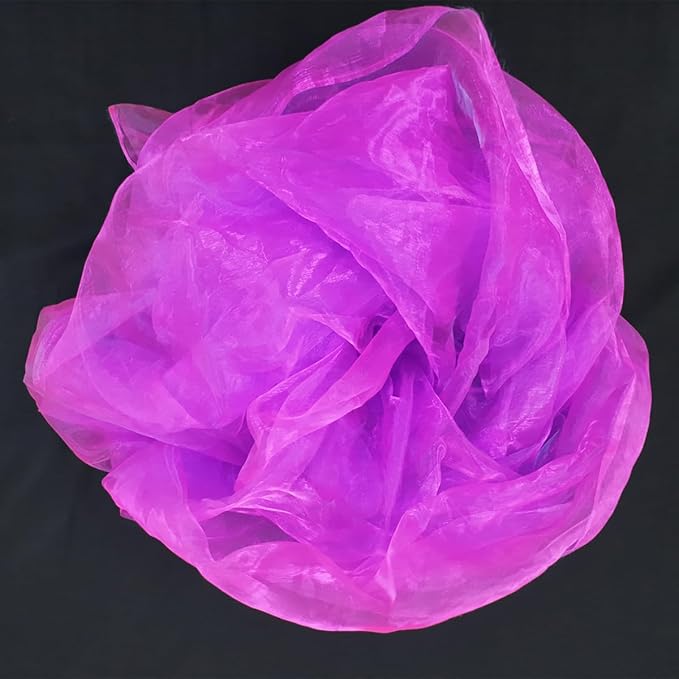 Two-Tone Iridescent Holographic Organza Fabric - 5.5 Yards by The Yard | Lightweight Sheer Tulle | for Wedding Dresses, Party Decor, DIY Crafts, Shiny Backdrops(Magenta with a hint of Blue)