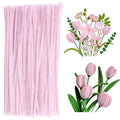 100 Pieces Pipe Cleaners Chenille Stem, Solid Candy Pink Color Pipe Cleaners Set for Pipe Cleaners DIY Arts Crafts Decorations, Chenille Stems Pipe Cleaners (Light Pink)
