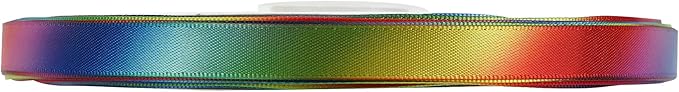 MEEDEE Rainbow Satin Ribbon - 3/8 inch Colored Ribbon for Crafts, Gift Wrapping, Birthday Party, Pride Party, Wedding Decorating - 50 Yards