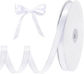 White Ribbon 3/8 Inch 120 Yards Thin Ribbon White Satin Ribbons for Hair Gift Wrapping Bow Making Gift Bags Jewelry Beaded String Balloon Sewing Cards DIY Crafts Christmas Decorations