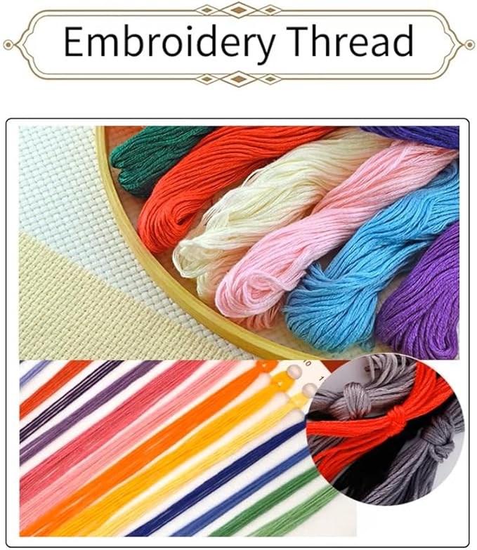 Threadhaven Cross-Stitch Kit 14CT Aida Counted Embroidery Complete Set with Fabric, Threads, Needles & Chart-Premium Beautiful Girls Design for Adults & Beginners- Redhead. 13''×17.3''
