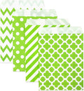 KEYYOOMY 100 Pcs Lime Green Candy Buffet Bags Small Cookie Bags Polka Dot Paper Treat Bags for Wedding Birthday Party (5 inch x 7 inch)
