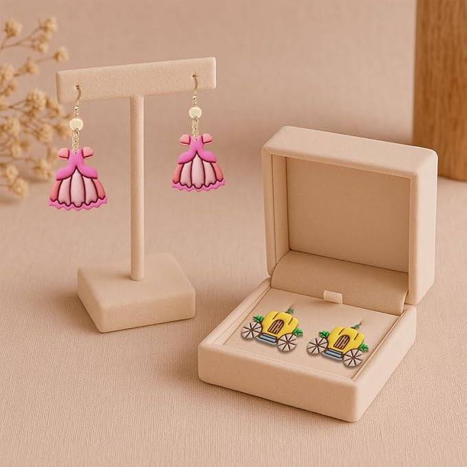 Polymer Clay Cutters - 14 Shapes Princess Theme Polymer Clay Cutters for Jewelry Creativity, Earring Making Kit with Storage Box