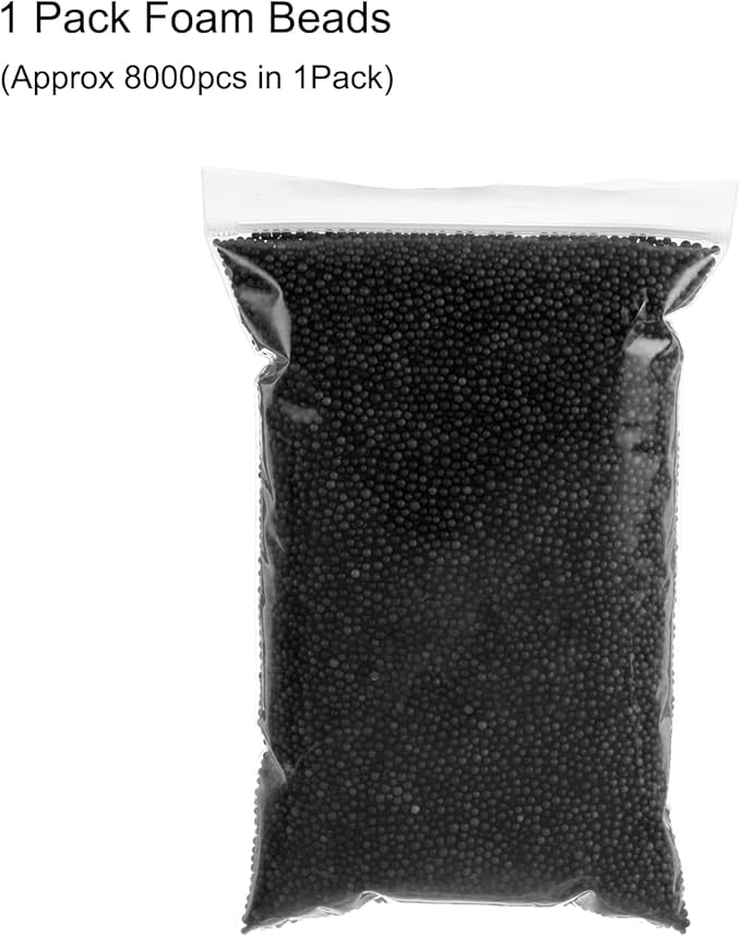 MECCANIXITY Foam Beads Foam Balls 2-3mm for Wedding and Party Decorations, Tiny Packing Balls, Arts DIY Crafts Supplies (Black,1 Pack Approx 8000pcs)