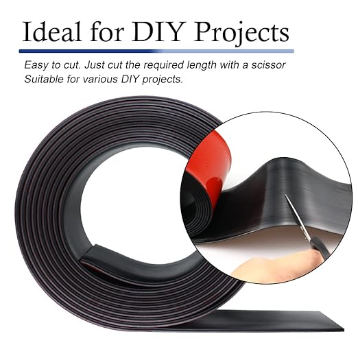 Neoprene Rubber Strips Self Adhesive Solid Rubber Sheets, Rolls & Strips for DIY Gaskets Crafts Pads Seals Warehouse Flooring Neoprene Sheet with Adhesive Backing (6" Wide x 1/5" Thick x 20' Long)