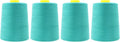Mandala Crafts 4 Pack of Serger Threads Cones Spools - 20S/2 24000 Yards Polyester Aqua Threads for Sergers Machine and Overlock Quilting Sewing Machine