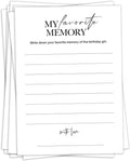 Birthday Party Games, My Favorite Memory, 25 Pcs Card Set for Guests, Fun Birthday Game for Teen Adults – A06