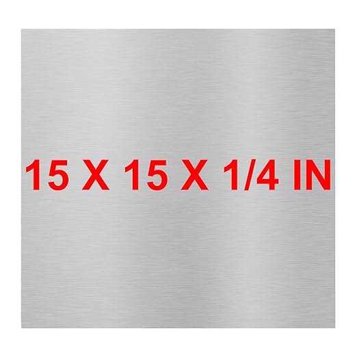 6061 T651 Aluminum Sheet Metal 15 x 15 x 1/4 Inch Flat Plain Aluminum Plate Covered with Protective Film, Heat Treatable Rectangle 6MM Aluminum Metal Plate for Industrial, Crafting