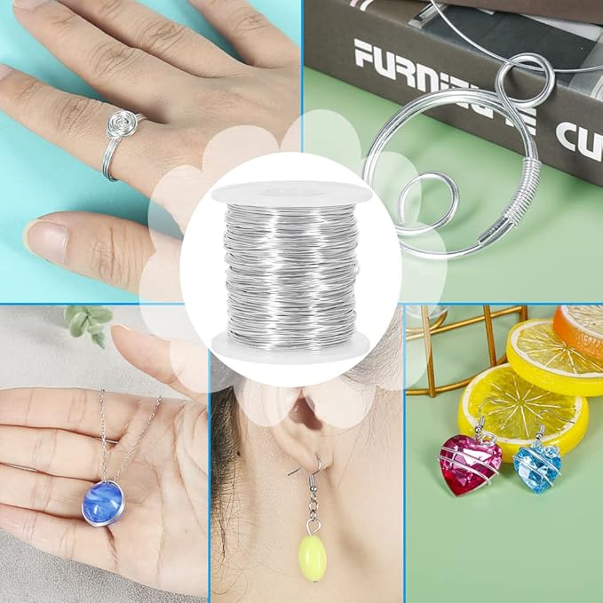 Tenn Well 20 Gauge Jewelry Wire, 328 Feet 0.8mm Bendable Aluminum Craft Wire for Jewelry Making, Beading, Sculpting and Bonsai Training
