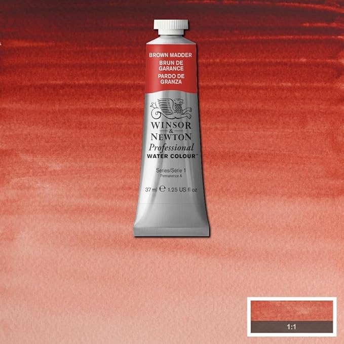 Winsor & Newton Professional Water Colour Paint, 1.25-oz Tube, Brown Madder