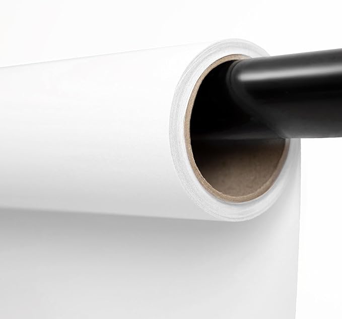 Kate Seamless Paper Backdrop for Photography White Photo Backdrop Paper (106.8''x32.8' Arctic White)
