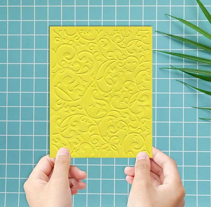 ALIBBON Vine Background Plastic Embossing Folders for Card Making, Butterfly Embossing Folders for DIY Scrapbooking, Leaves Pattern Template Folders for Paper Craft Photo Album Decorations