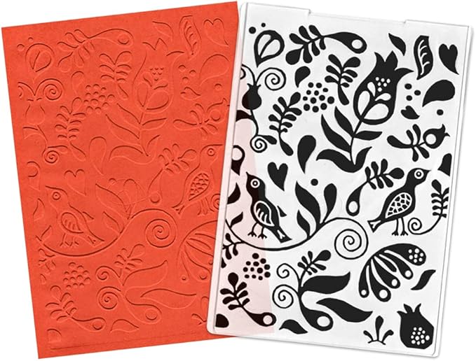 Hying 3-D Textured Impressions Background Embossing Folder, Flower Pattern Plastic Embossing Folder Template for Card Making Scrapbooking Paper Craft Album Stamps DIY Décor