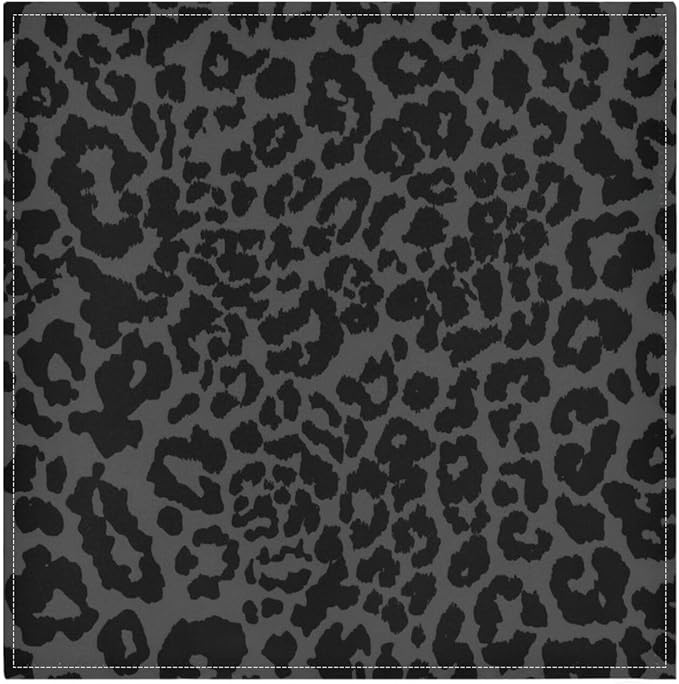 ALAZA Dark Gray Cheetah Leopard Print Cloth Napkins Set of 6, 20x20 Inch Washable and Reusable Napkin for Decoupage Dinner Party Everyday Use