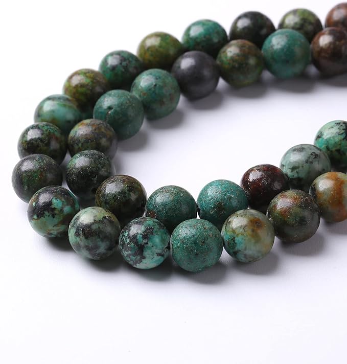 4mm 180pcs Natural African Turquoise Stone Beads for Jewelry Making Round Loose Gemstone Beads DIY Bracelet Necklace Earrings 32" 2 Strands