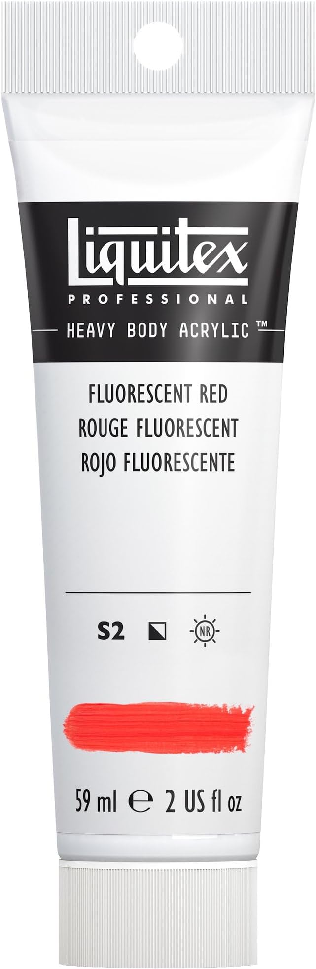Liquitex Professional Heavy Body Acrylic Paint, 2-oz (59ml) Tube, Fluorescent Red