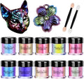 10 Colors Chameleon Mica Powder Color Shift Pigment Powder for Epoxy Resin Painting Soap Making Bath Bombs Candle Making Slime(0.1oz/jar)