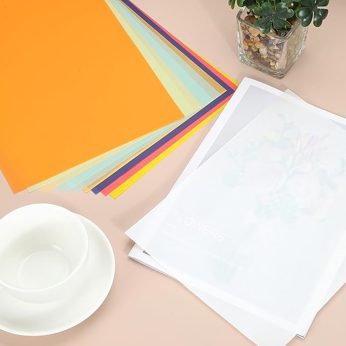 PATIKIL 60 Sheets Vellum Paper 8.5x11inches, Printable Translucent Paper 100GSM Colored for Invitations Laser Inkjet Printing Card Making Crafting Wedding Tracing, Beige Gold/Pink