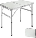 VILLEY Folding Camping Table, 2ft Small Portable Lightweight Outdoor Table with Aluminum Adjustable Legs for Travel Picnic Cooking Beach
