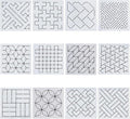 FREEBLOSS Sashiko Embroidery Stencils Sashiko Stencil Geometric Embroidery Patterns Stencils for Drawing Sashiko Template for Hand Quilting and Embroidery14x14cm