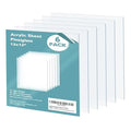 Egofine Plexiglass Sheets Acrylic Sheets 6 Pack of 12x12’’ 0.04 Thick Clear Plastic Cast Transparent Plexi Glass for Crafting Projects, Replacement Picture Frame Glass, DIY Display, Easy to Cut