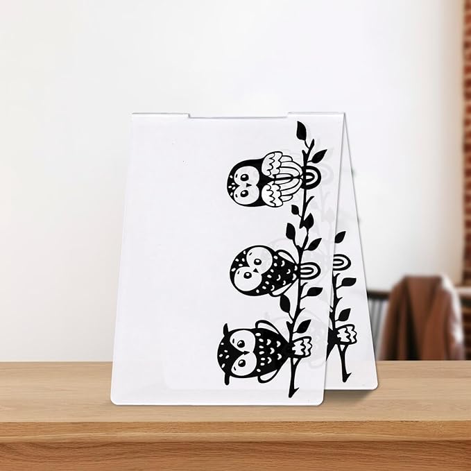 Threetols 3-D Textured Impressions Embossing Folder, Owl Background Embossing Folder for Card Making, Fall Branch Frame DIY Plastic Scrapbooking Photo Album Card Paper DIY Craft Decor Template Mold
