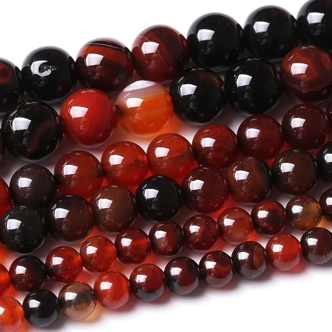 60PCS 6MM Red Persian Agate Stone Beads Energy Healing Beads for DIY Jewelry Bracelet Necklace Making for Jewelry Making15Inch