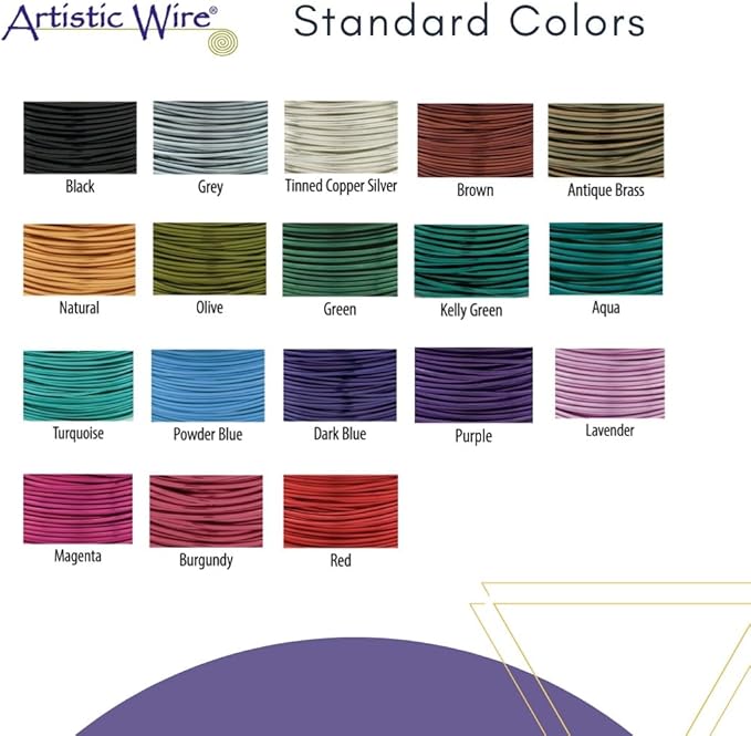 Artistic Wire, 18 Gauge Silver Plated Tarnish Resistant Colored Copper Craft Wire, Gold Color, 20 ft
