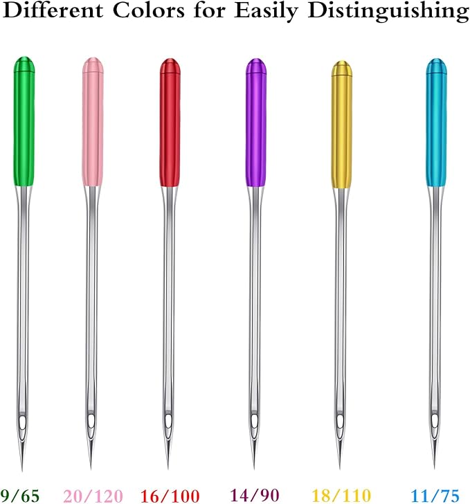 YICBOR Sewing Machine Needles, Universal Regular Point Flat Shank Sewing Needles HAX1 130/705H Compatible with Singer, Brother, Janome, Pfaff and Other Brand Sewing Machine (All Size-6pack)