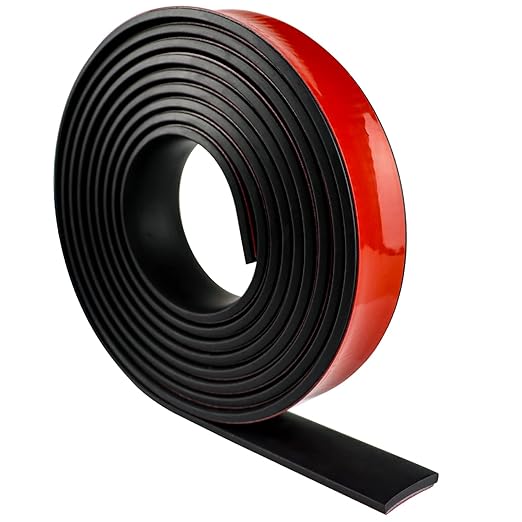 Neoprene Rubber Strips Self Adhesive Solid Rubber Sheets, Rolls & Strips for DIY Gaskets Crafts Pads Seals Warehouse Flooring Neoprene Sheet with Adhesive Backing (1" Wide x 1/8" Thick x 10' Long)