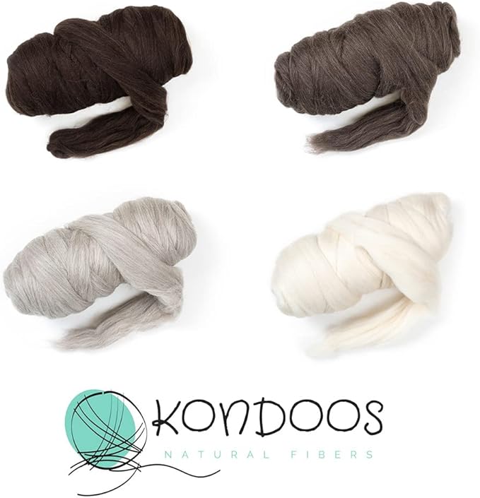 Chunky arm Yarn 8 lb XXL Natural Color un-Dyed Wool roving arm Knit Projects Spinning Felting Blankets and Tapestry (Gray 8 lb)