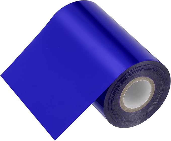 PATIKIL 4"x400Ft Hot Stamping Foil Paper, Heat Transfer Hot Stamping Paper Foil Roll for Leather DIY Logo Decor Craft Gift Package Scrapbook Card, Dark Blue