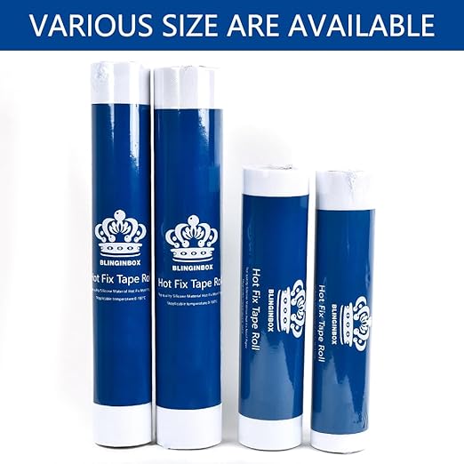 Blinginbox Hotfix Tape,Hot Fix Rhinestones Transfer Film Paper Iron on Rhinestones Transfer Paper.(16ft*12.6in)