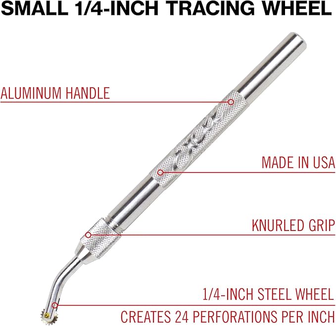 Excel Blades Pounce Wheel Set – Stainless Steel Fabric Tracing, Perforating, Cutting, Sewing, Quilting & Embossing Tool – Set of 3 Assorted Sizes – Made in USA