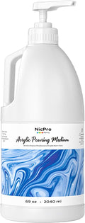 Nicpro Pouring Medium for Acrylic Paint 69oz / 2040ml, Acrylic Paint Thinner, Acrylics Flow Medium Improve Flow Consistency