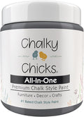 Chalky Chicks All-in-One Chalk Paint for Furniture or Cabinet - 4Fl Oz - Matte Finish Nailed It (Blueish Gray) for Metal, Wood Furniture Paint - No Sanding All-in-One for Home Decor & Crafts, USA Made