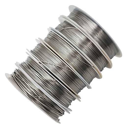 INSPIRELLE 6 Packs 304 Stainless Steel Craft Wire Mixed Sizes Bendable Metal Wire for Jewelry Craft Making for Beginner Practice