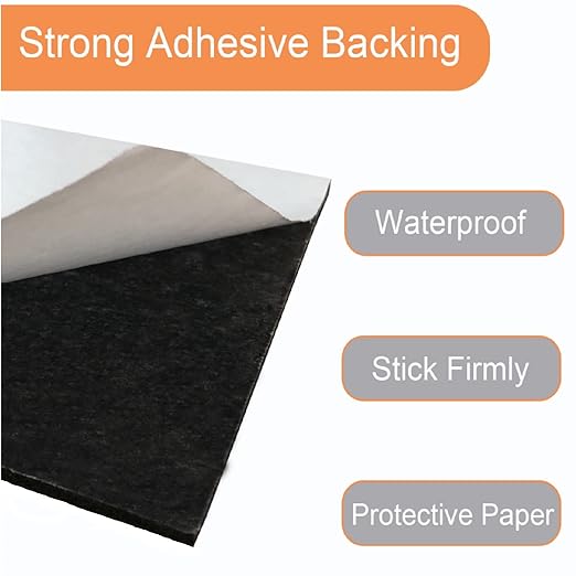 Adhesive Foam Padding, 8 Pieces Neoprene Foam Anti Vibration Pads High Density Closed Cell Foam Sheet, Insulation Soundproofing Black (6" x 6" x 1/16", 8 Pcs)