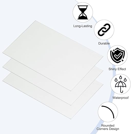 PATIKIL 2.1x3.3 Inch Anodized Aluminum Sheet Metal, 20Pcs Laser Plates Engraving Blanks 0.5MM Thin Rectangle for Crafting DIY House Laser Engraving, Silver