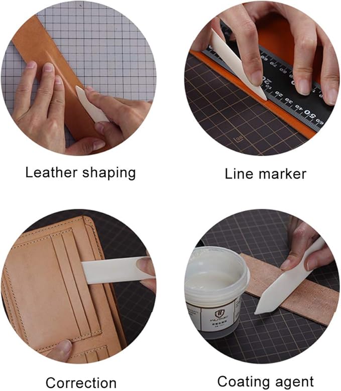 8 PCS Bone Folder Tool, Plastic Bone Folder Paper Creaser Set Scoring Tool for Paper Crafts Book-Binding Card Making and Office Supplies for Diy Handmade Leather Burnishing Bookbinding Books Cards